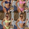 Steel Tray Gathers Sexy Small Floral Pleated Swimsuit Women's Bikini Beach European and American Fashion