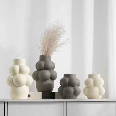 Jarrón de Cerámica de Bola de Burbuja Simple, Arreglo Floral de Forma Especial para Escritorio, Adorno de Decoración Interior de Gama Alta