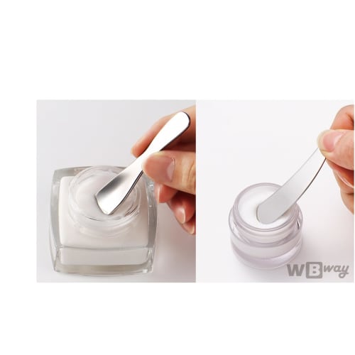 WBway Cosmetic Stainless Steel Spatula Set of 2 [Hygienic] Mini Spatula for Beauty Cream Jar Type, Stainless Steel, Makeup, Skincare, Nail, Eye Cream,