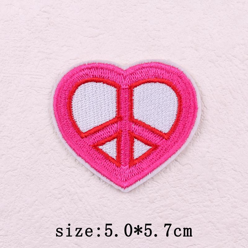 Pink Cartoon Embroidery Patch Iron On Patches For Clothing Flower Letters Patches On Clothes Sewing Fusible Patch Applique Decor