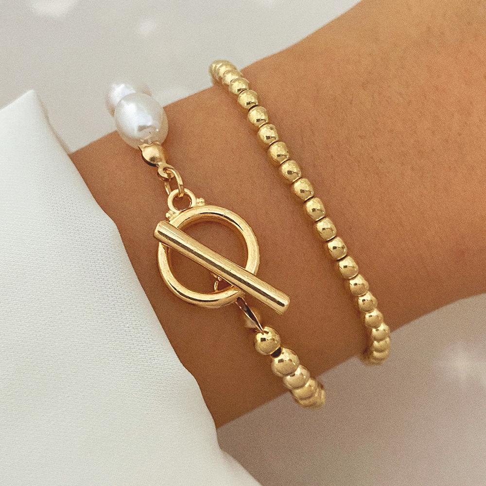 Retro Thick Chain Personalized Bracelet Mixed and Matched Open Bracelet Bracelet Bracelet Stacked Wearing Wind Set Bracelet