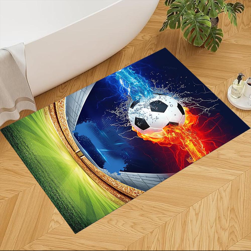Soccer Pulse Art Splash Non-Slip Home Carpet Design for Office Decor Living Room Bedroom Gift