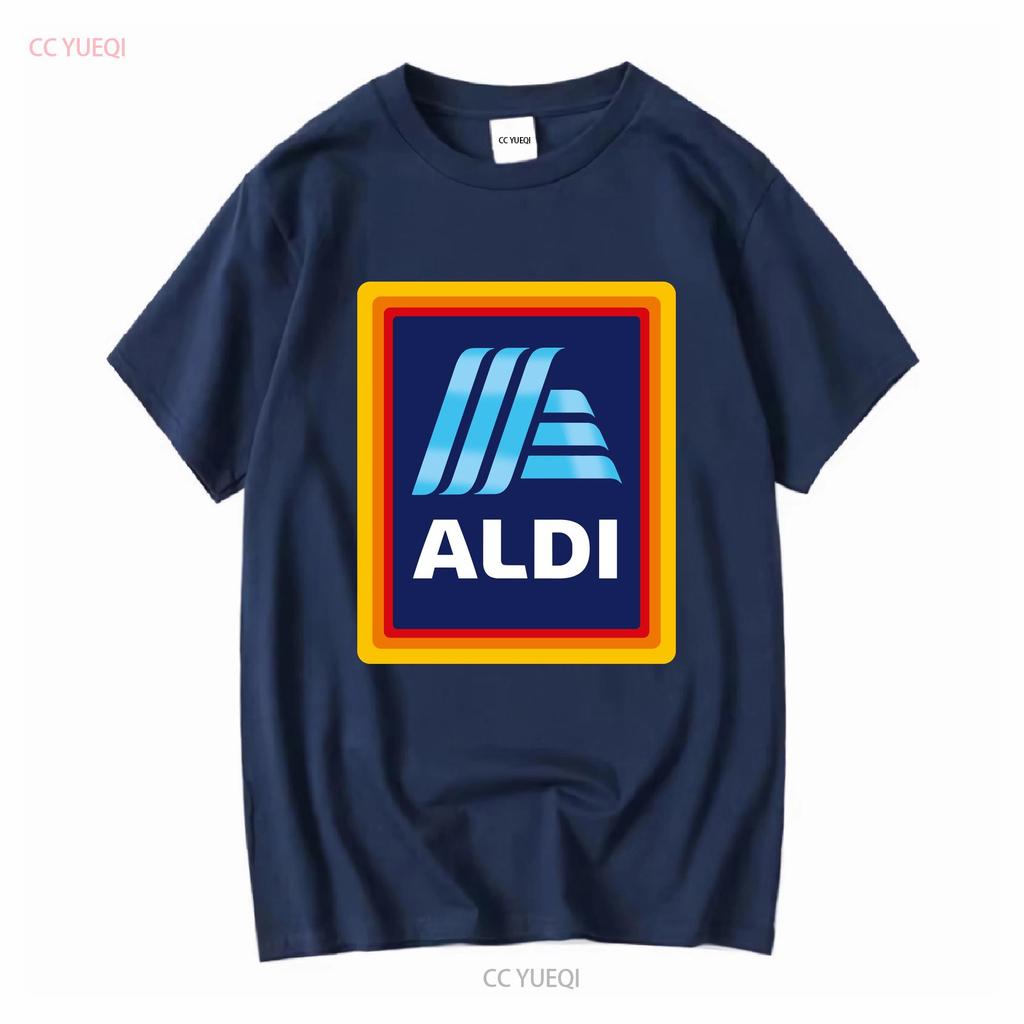 Neues ALDI Supermarkt Lebensmittelgeschäft Logo T-Shirt Lustig Größe S bis 5XL Vintage Gewaschene Mode Atmungsaktiv Stilvoll Lässig homme