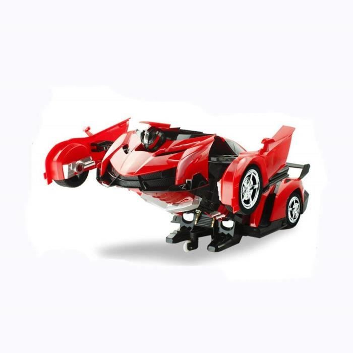 2 in 1 Auto Sportiva RC Auto Trasformazione Robot Modelli Telecomando Deformazione Auto RC Combattimento Giocattoli ( rossetto )