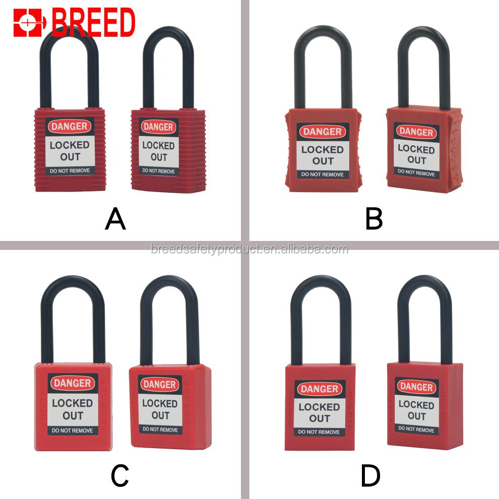 BREED Factory Supply Nylon Shackle G11 Safety Padlock KA