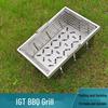 IGT Folding Stainless Steel Outdoor BBQ Grill & Camping Stove Fire Pit