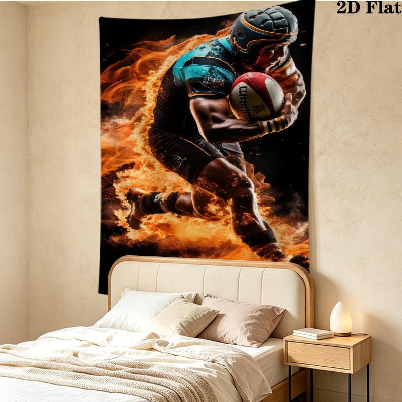 Football Wall Tapestry Aesthetic Wall Hanging Printed Fabric Blanket Decorative Tapestries for Bedroom Living Room Home Decor