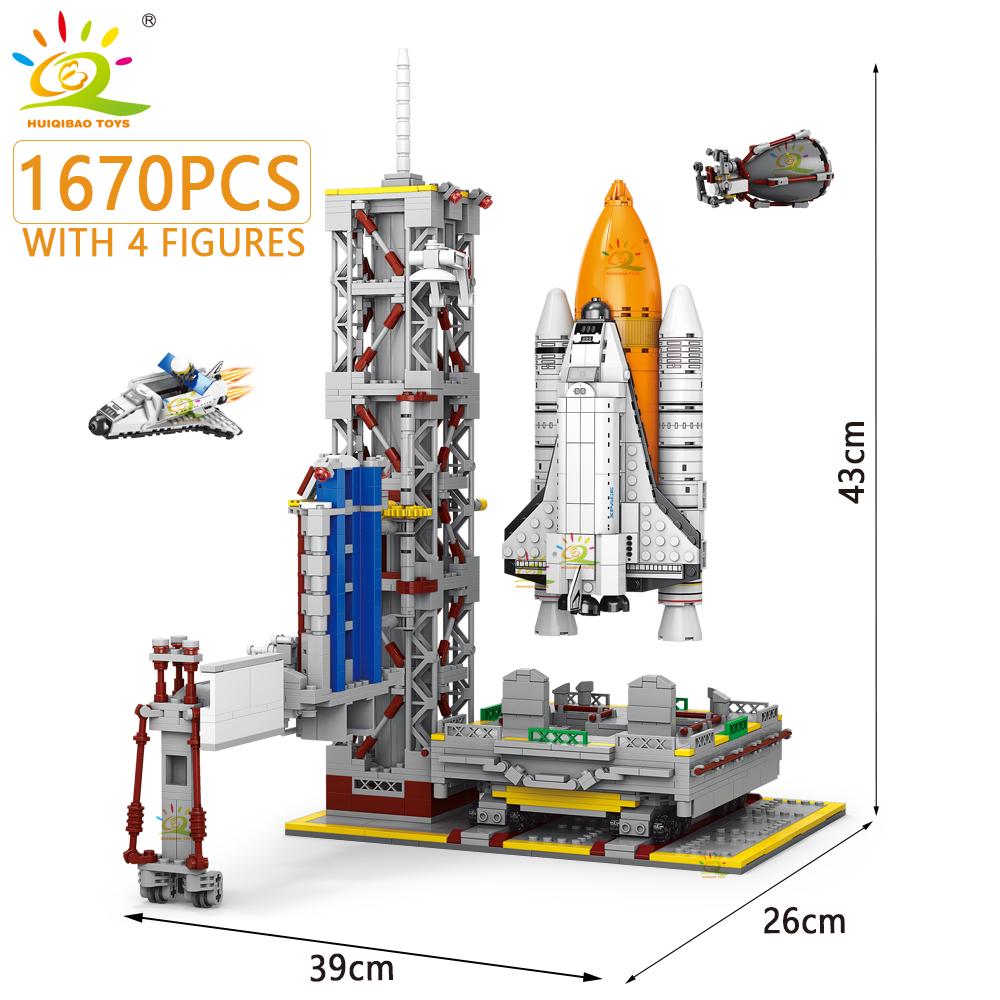 Aviation Spaceport Model Space Shuttle Rocket Launch Center Construction Building Blocks MOC Spaceship Kids Bricks Toy