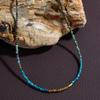 S925 Sterling Silver Natural Turquoise Colored Treasure Necklace Women'S High-End Blue Bracelet Beads Personalized Splicing Design Collarbone Chain