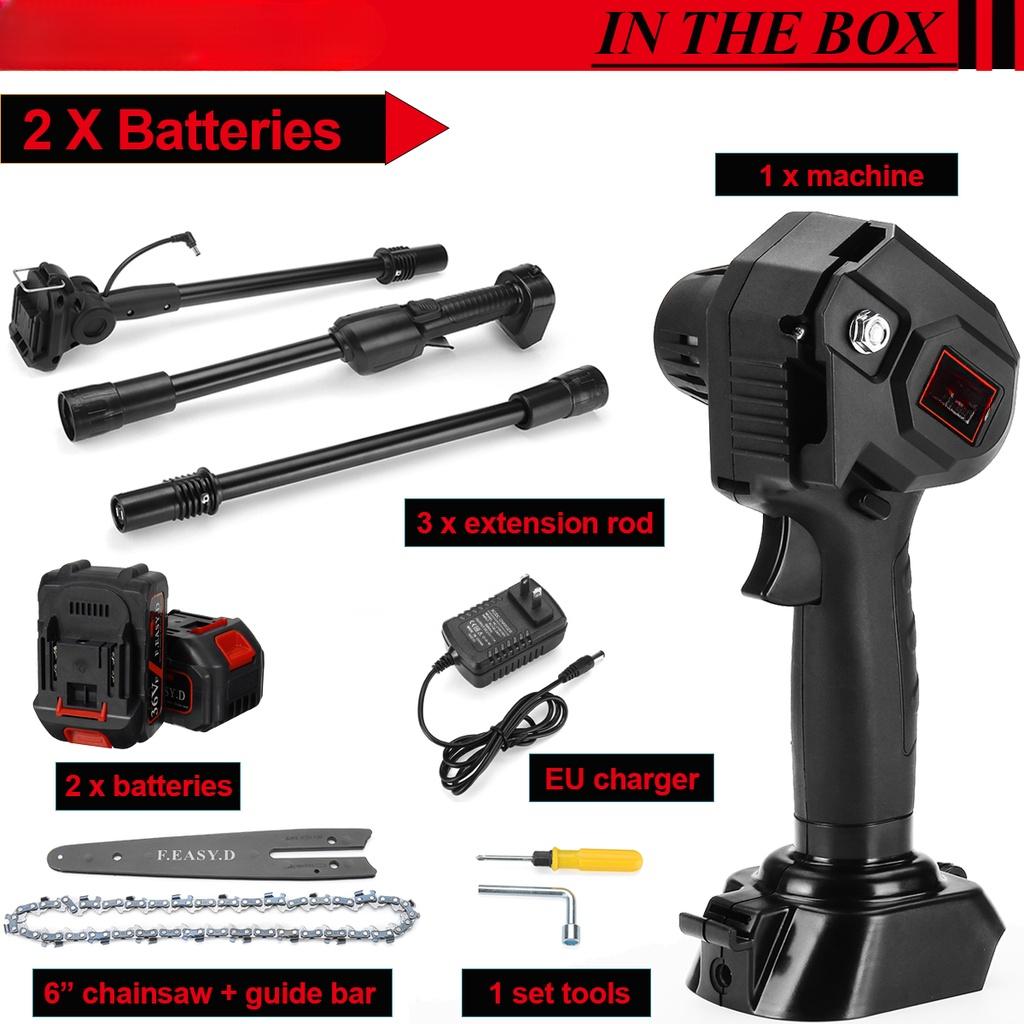 24V Electric Chainsaw 7500mAh Li-ion Battery Cordless Garden Tree Pruning Tool High Branch Saw NEW Telescoping Pole