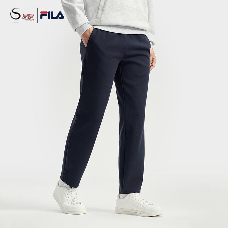 FILA Tennis Classic Simple Casual Versatile Fleece Knitted Sports Pants Men bottoms Sky-Blue A11M543615FBU