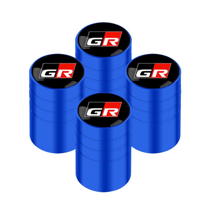 4pcs Car Badges Wheel Tire Valve Stem Caps Covers For Toyota TRD GR Sport Rav4 Corolla C-HR Yaris Hilux Crown Prius Auris