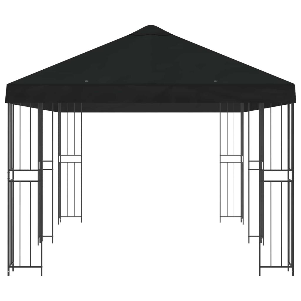 Pavilion with Side Walls 6 X 3 M Black Polyester and Steel
