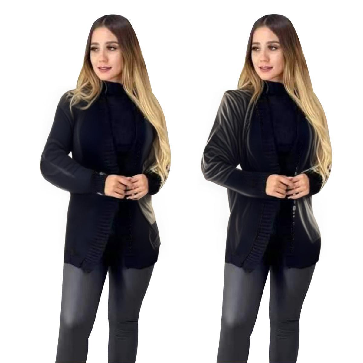 

Elegant Women s Autumn/Winter Slimming Knitted Cardigan Sweater L