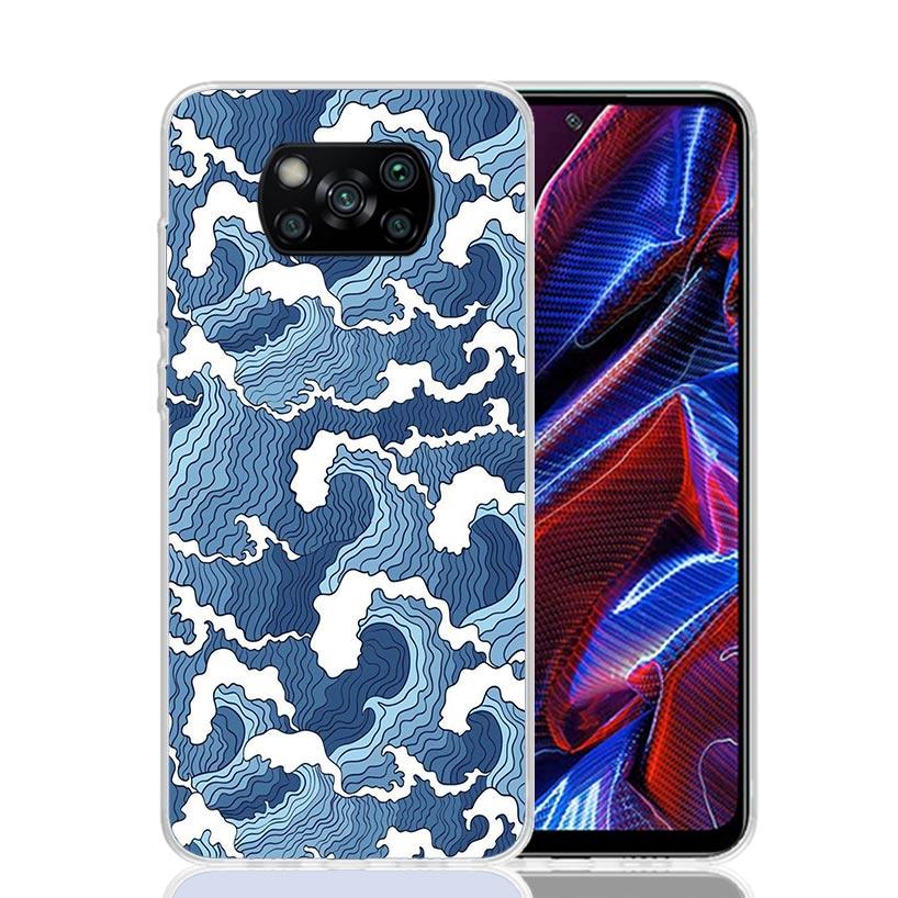 Japanese Pub Wave Anime Arrived Case Phone Cover for Xiaomi Poco X3 Nfc X5 X6 X7 X4 Gt F6 F5 Pro F4 F3 M5S M5 M4 M3 5G Trend Fun
