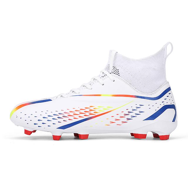 Men's Football Shoes High Ankle Outdoor Anti Slip Football Boots TF/GF Training Five Person Football Shoes Super Anti Slip Grass Football Shoes