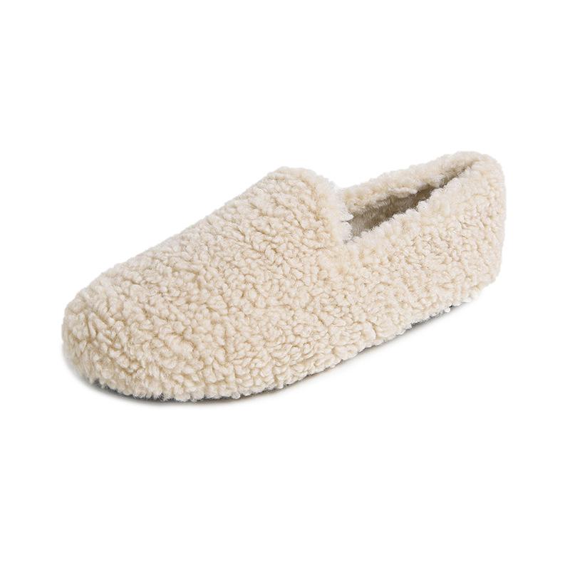2025 Women's Fuzzy Autumn/Winter Velvet Lambswool Loafers, Large Sizes 41-43.