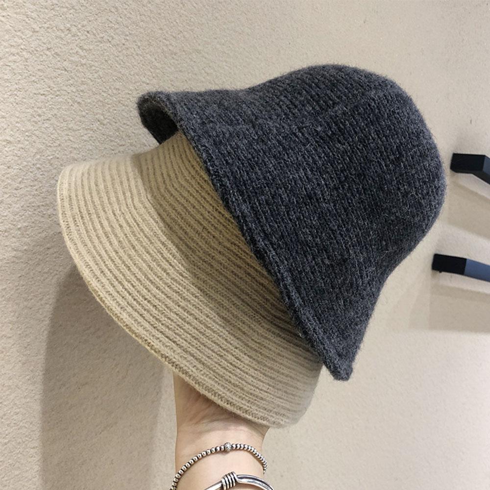 Hip Hop Fashion Autumn Knitted Thicken Warmer Warm Hats Felt Wool Hat Bucket Hat Fishing Cap