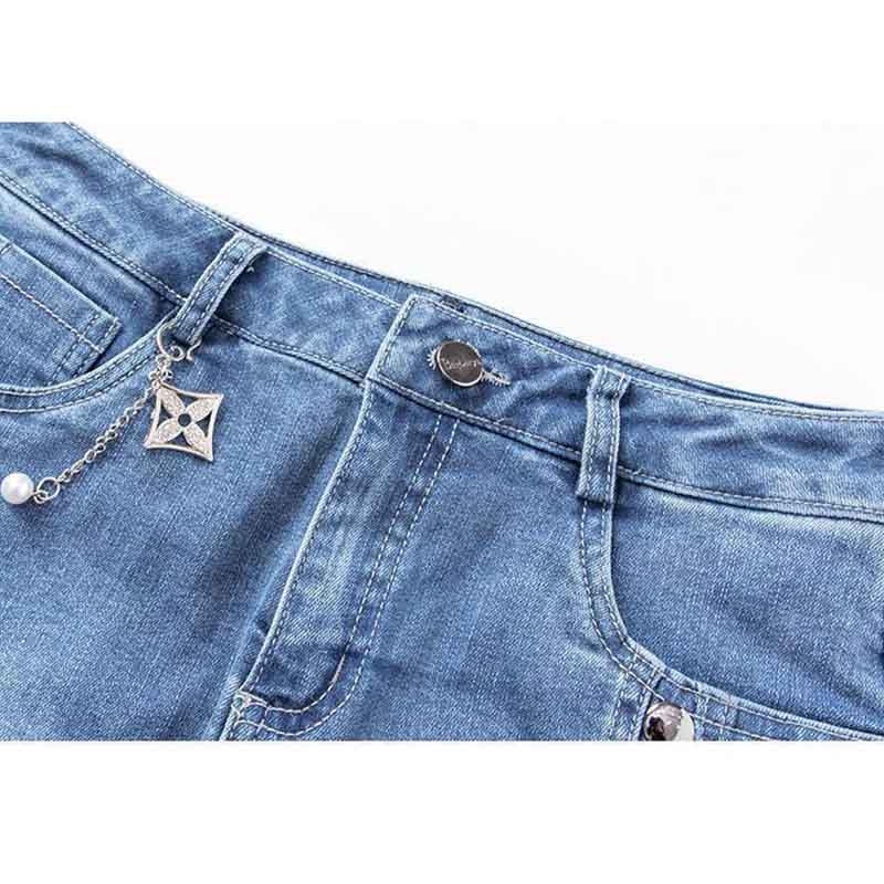 Summer New Slim High Wait Denim Short Skirt Women Washed Korean Fashion Simple Pocket Zipper Straight Shorts