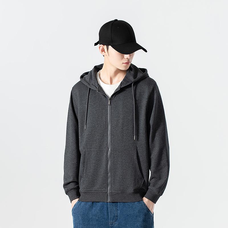 Men's 100% Cotton Hooded Zipper Cardigan Sweatshirt - 2025 Autumn/Winter Casual Loose Fit Jacket for Couples