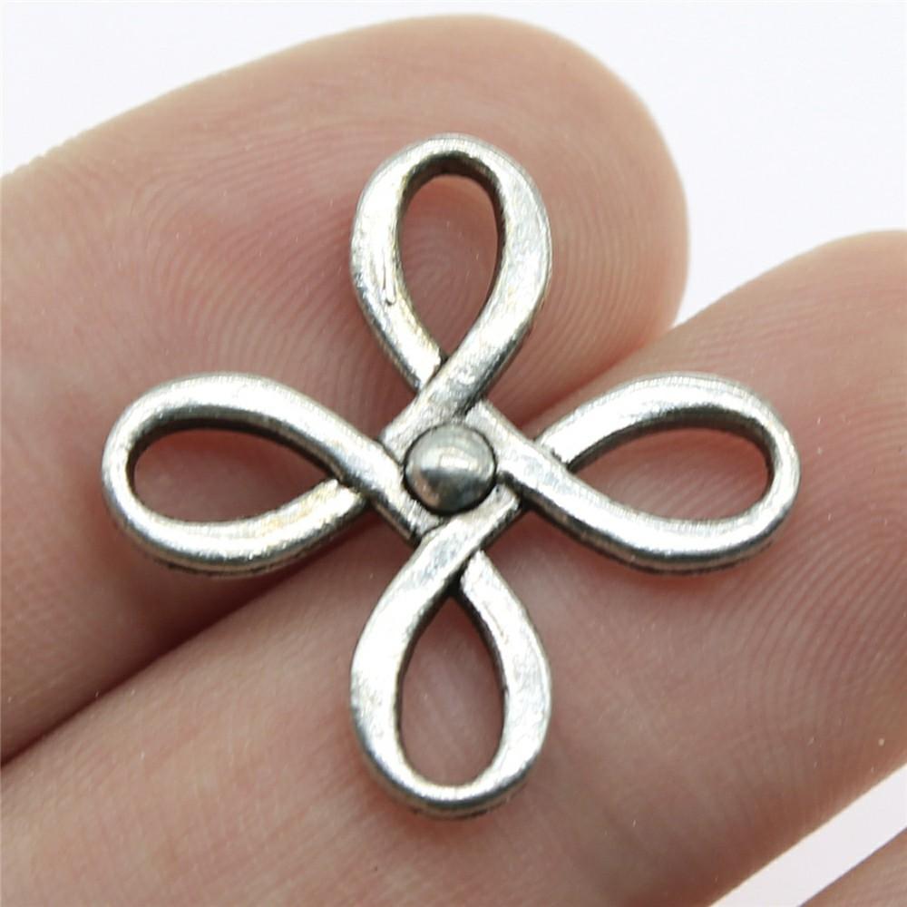 20pcs Chinese Knot Pendant Charms Antique Silver Color Chinese Knot Lucky Charms Jewelry DIY Chinese Knot Charms