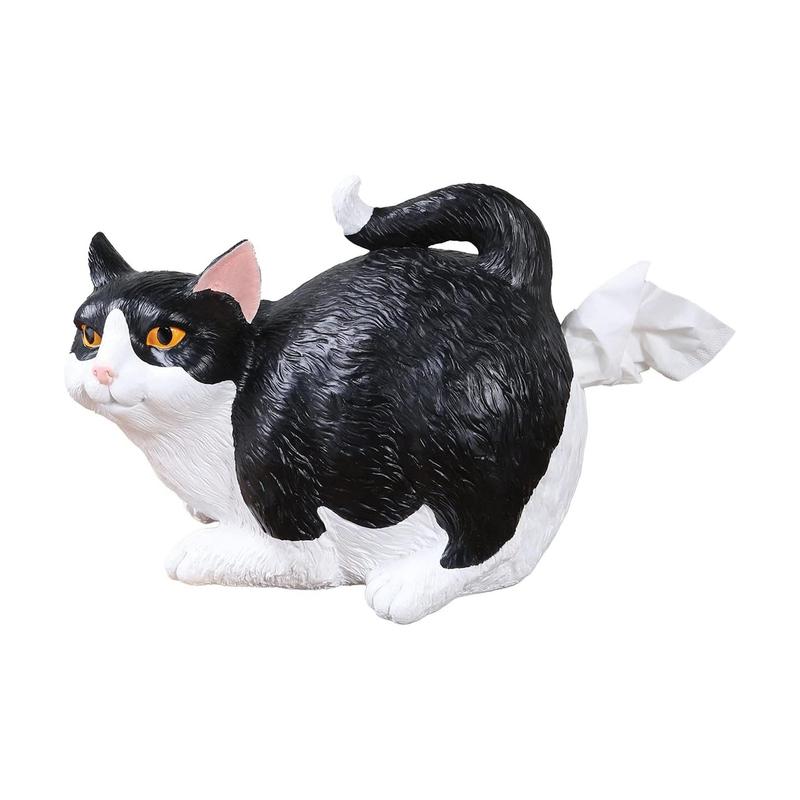 

Кошачья коробка для салфеток Мультяшная Креативная Кошка Собака Попа Коробка для салфеток Смешная Кошка Полимерная статуэтка Держатель для салфеток Кошачья попа Дыра Ручная коробка для бумаги чёрный