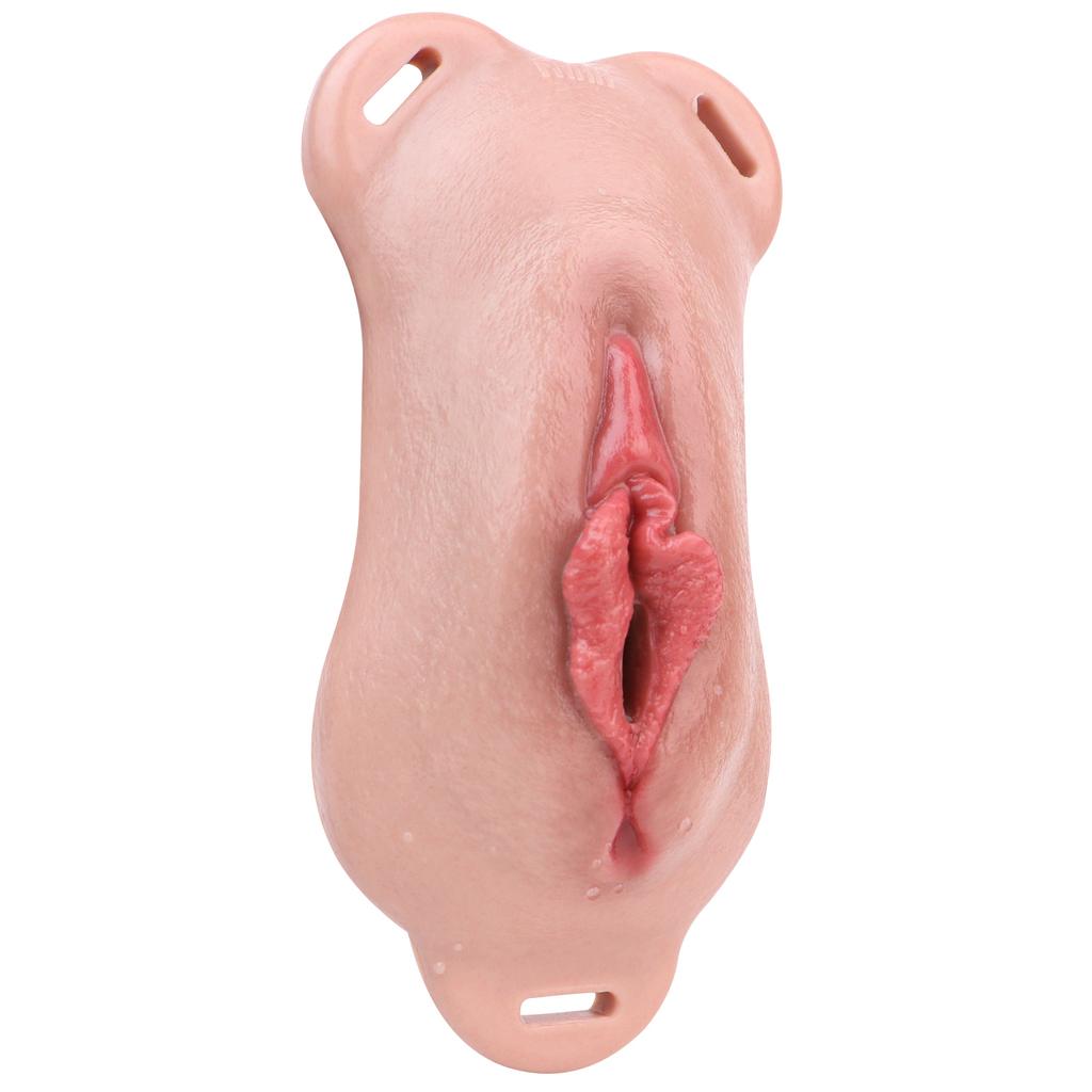 FAAK Silicone Chastity Cage Penis Cover Insertable Vaginal Pant Discreet Daily Wear Chastity Device Realistic Clitoris Wholesale