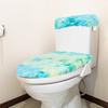 Yousheng Soft Plush Toilet Lid Cover Set Rainbow Color Elastic Edges Machine Washable Easy-fit Toilet Lid Cover Home Bathroom Decor