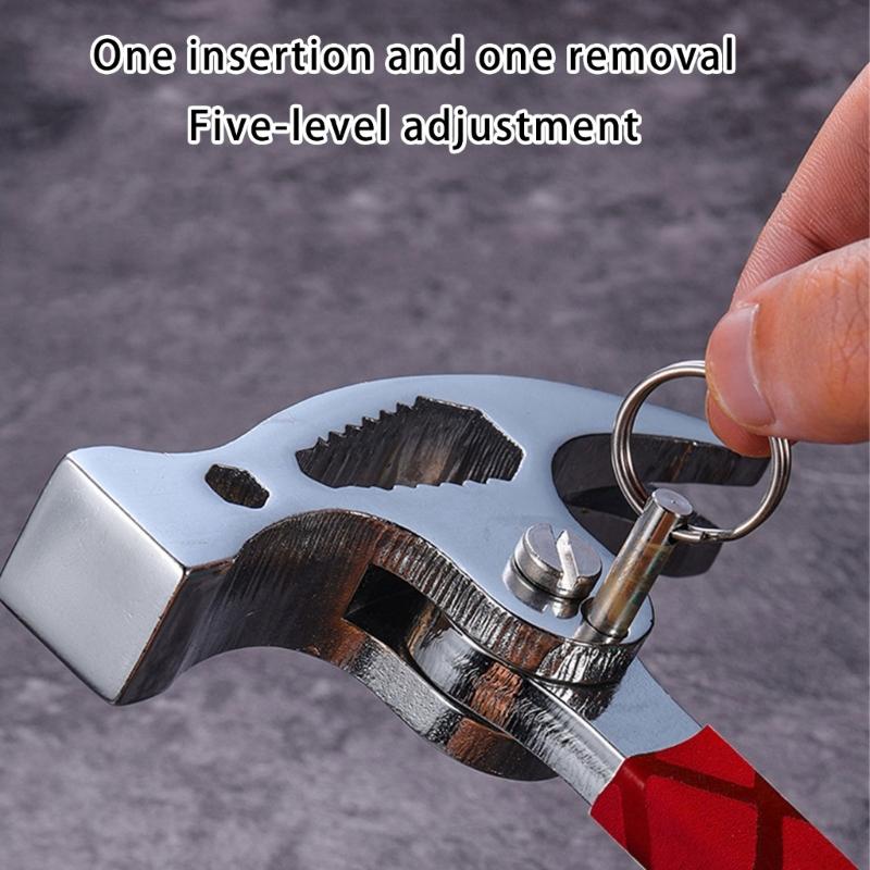 652F Double Purpose Manganese Steel Claw Hammer With Build In Wrench & Auto Tightening Mechanism For Woodworking Renovations