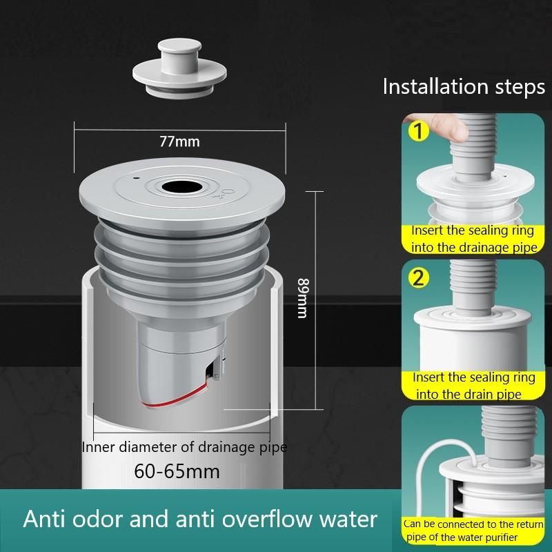 Silicone Bathroom Sewer Seal Ring Kitchen Sink Sewer Pipe Plug-Washing Machine Anti-odor Leakage Floor Drain Seal Connector-Plug