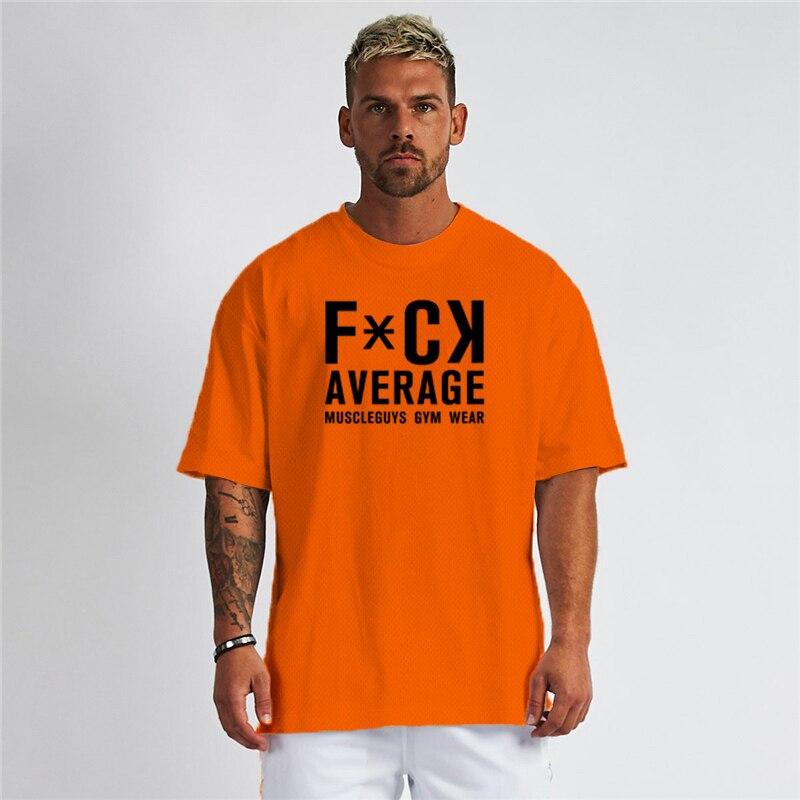 Muscleguys Oversize fitness pánské tričko s krátkým rukávem, jednoduché prodyšné, volné polyesterové tričko