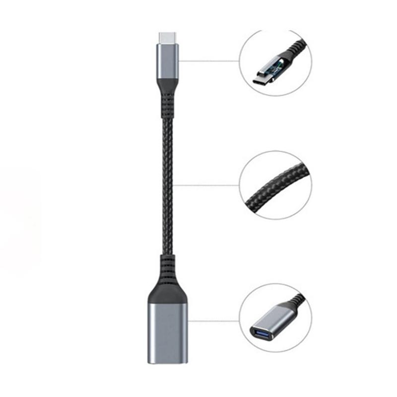 USB OTG Adapter USB C To USB3.0 OTG Adapter For Androids Smartphones Fast Data Transfer With Durability Nylon Braide Cable