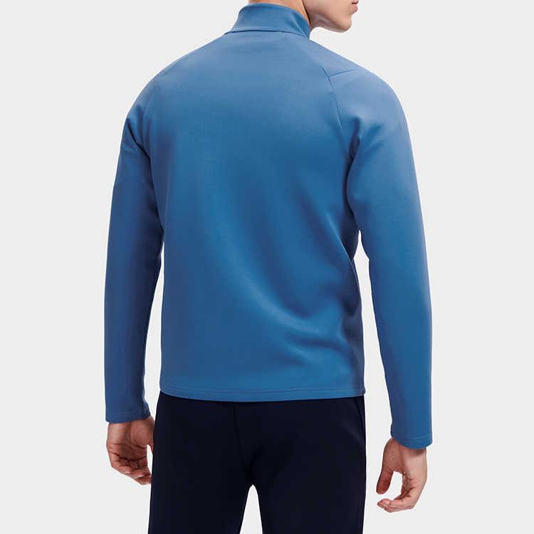 FILA Athletics Series Solid Color Stand Collar Zipper Pocket Jacket Men jackets Flash-Butterfly-Blue A11M311501F-DB
