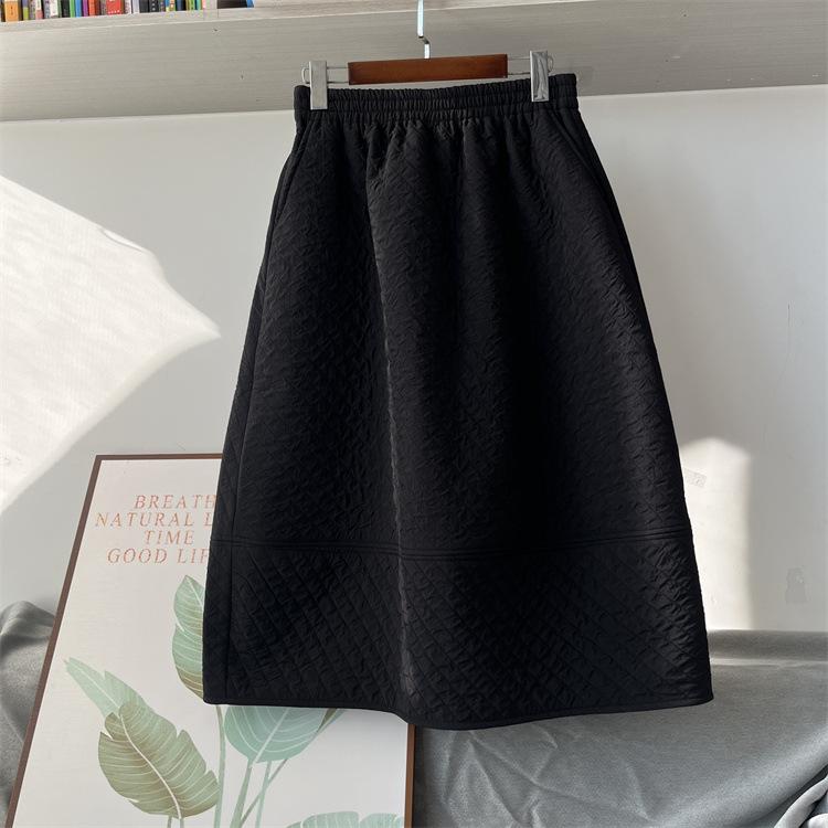 

Fluffy Retro Black High Waist Slimming Tulip Skirt with Padded Warmth & Plus Velvet for Women - L26018 Small