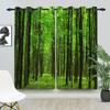 2pcs/set Blackout Curtains Sunny Forest Natural Green Space Landscape Polyester Window Bedroom Kitchen Home Interior Curtains