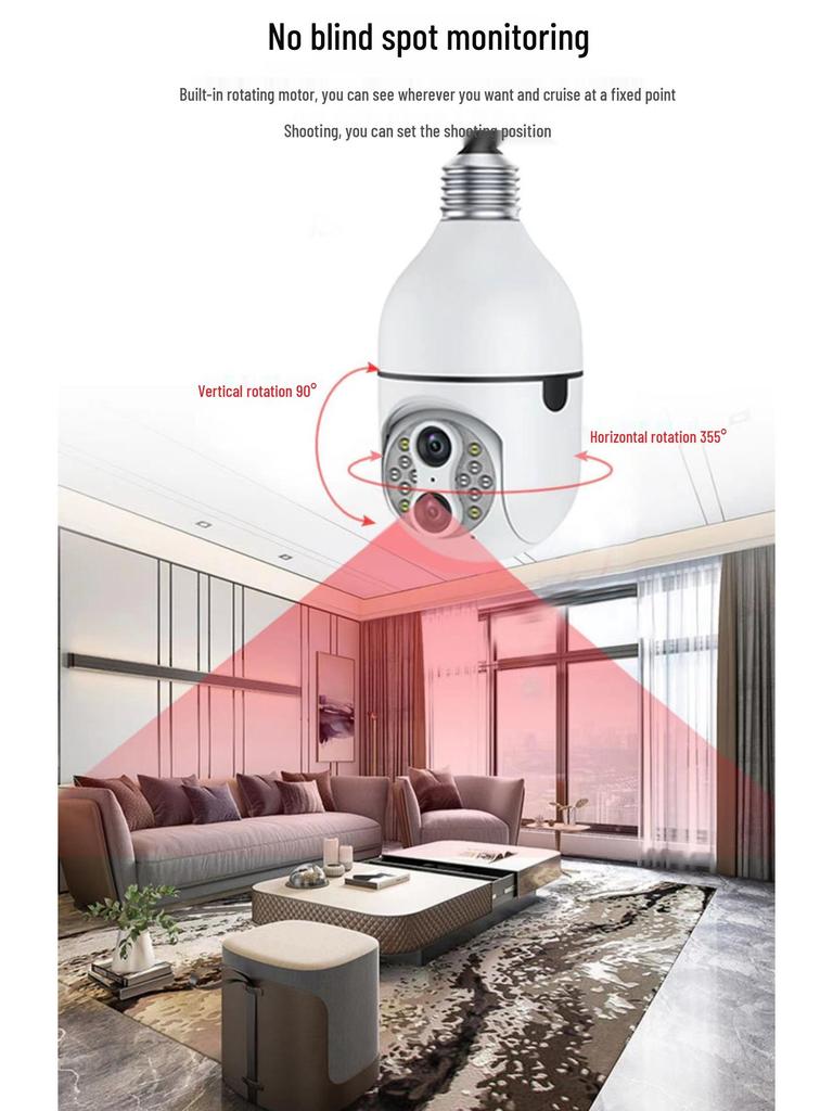 E27 Dual-Screen 360° WiFi Surveillance Camera with Full-Color HD Lamp Head