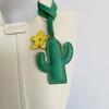 Handmade Leather Bag Pendant Cactus Car Keychain Creative and Refined Gift