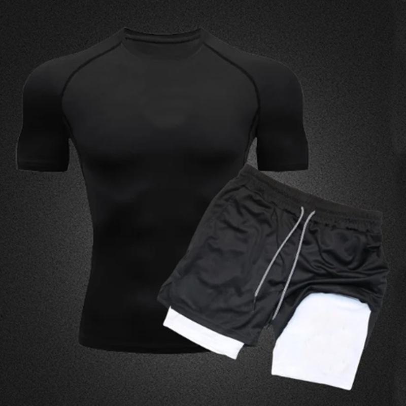 Men's Quick-Dry Double Layer Swim Shorts with Inner Lining - Anti-Embarrassment Swimsuit Set for Swimming and Hot Springs.