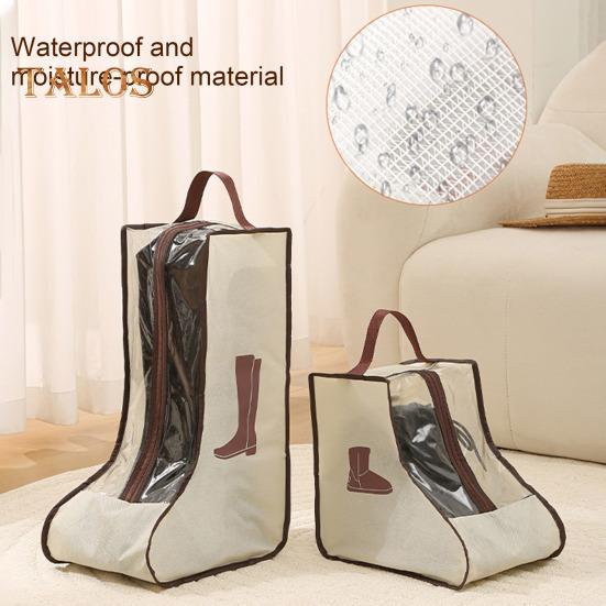 1/2 Stück Schuhaufbewahrungstaschen mit Griff und Reißverschluss, transparentes visuelles Design, wasserdicht, staubdicht, für Reisen, lange Stiefel-Schuhtaschen