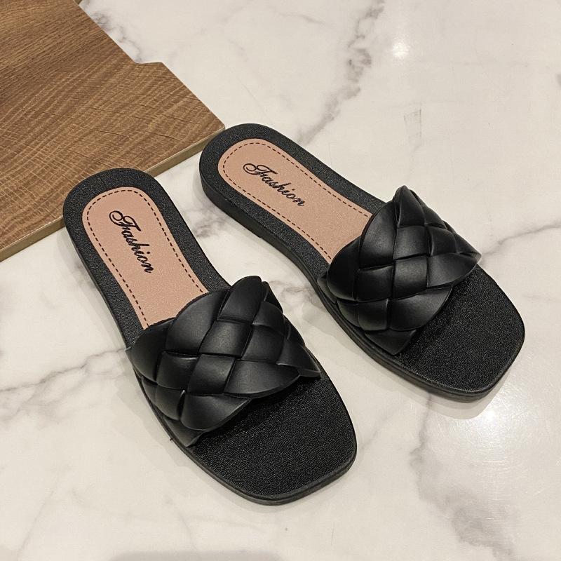 

Летние тапочки для женщин, домашние, нескользящие, цельные тапочки 40-41 чёрный