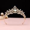 Trendy Rhinestone Queen Princess Crown Alloy Luxurious Bride's Crown Baroque Hair Accessories Crystal Tiara Wedding Party
