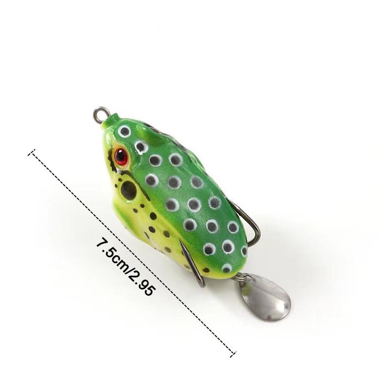 1Pc 75Mm Frog Lure Fishing Lures Double Hooks Topwater Ray Frog Artificial Crankbait Spoon Artificial Soft Bait Minnow Crank