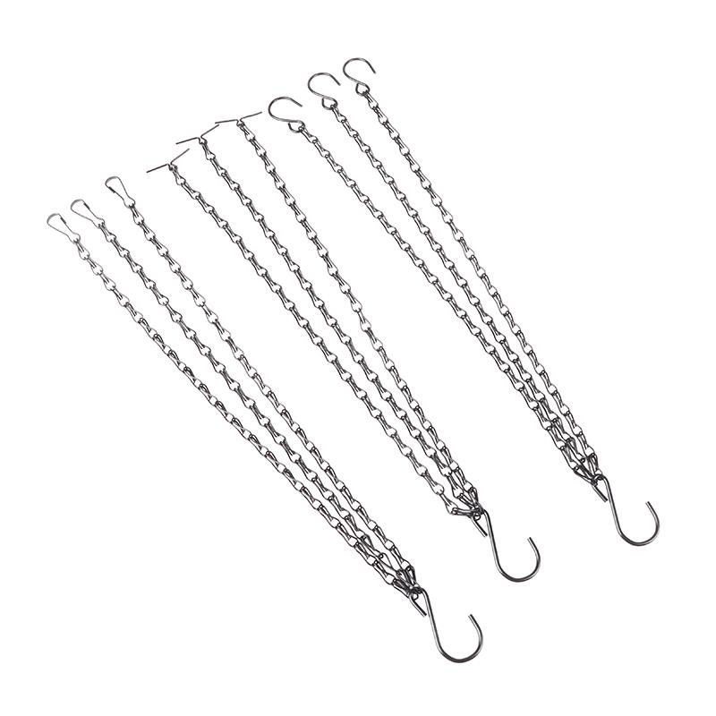 40Cm Rattan Hanging Pendant Chain Flowers Basket Chain Flower Pot Hydroponic Plants Grow Tools Garden Decorations With 3 Hooks