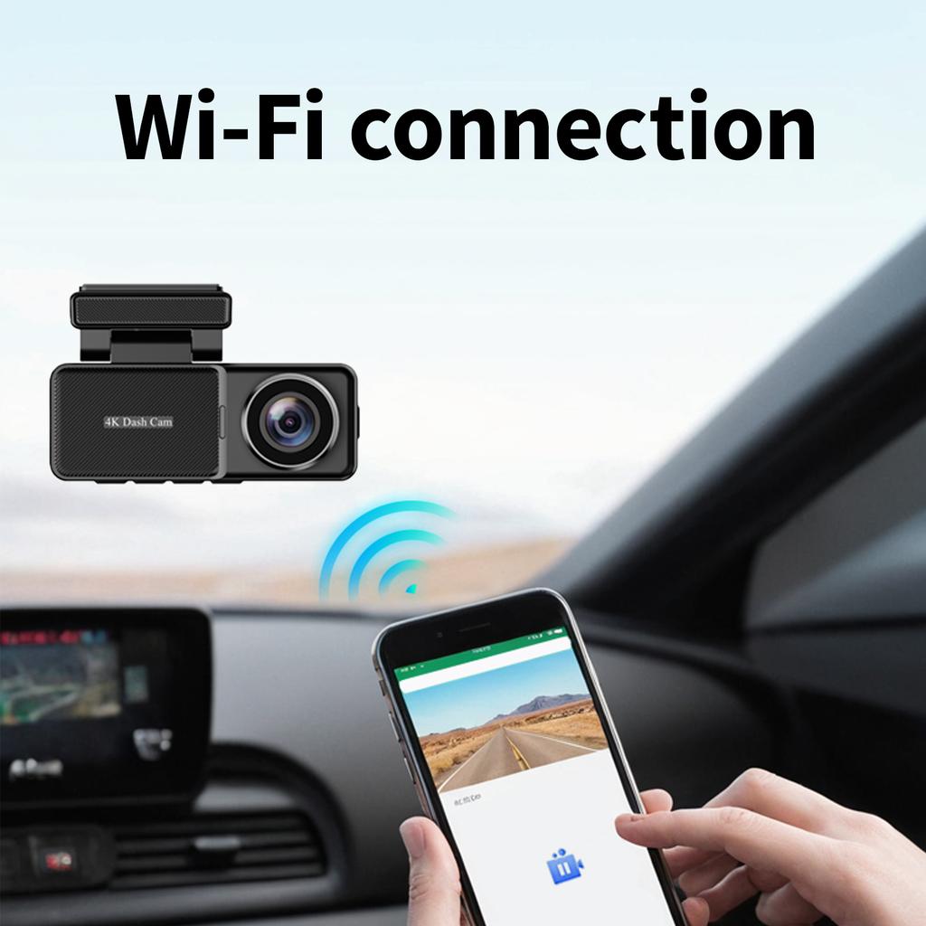 UHD 4K 3.2Inch Dash Cam Hidden Car DVR Mobile WiFi app Control WDR Video Recorder Night vision Ftont Rear 2Channel Black Box