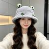 Autumn and winter new cartoon plush hat women's cute versatile warm face bucket hat ear protection bucket hat