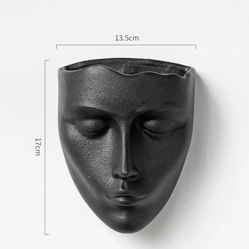 Silent Human Face Ceramic Vase Creative Wall-mounted Vase Table Decoration Plant Pots Flower Arrangement Room Aesthetic Decor