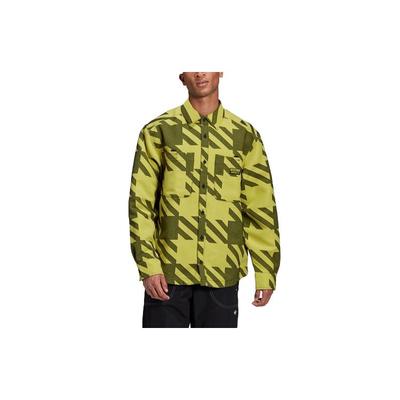 Originals Mode Langarm Sportshirt mit Kontrastkragen Herren Tops Grün GD9343