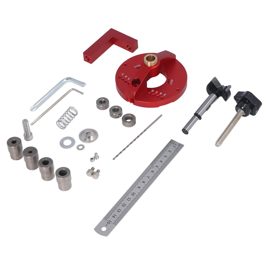 Hinge Jig Drill Guide 35mm Dowelling Drilling Tool Set Kit for Furniture Woodworking