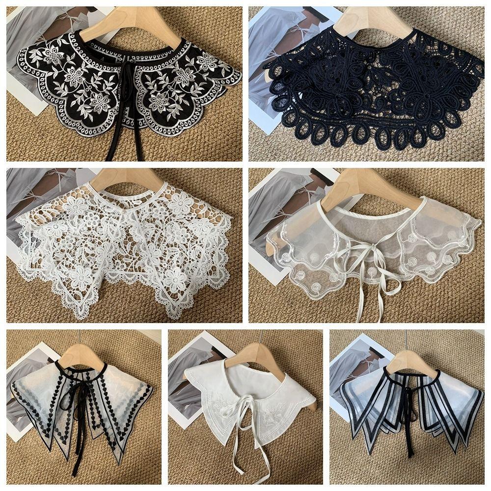 Mesh Crochet Shawl Detachable Collar Sweet Blouse Shoulders Fake Collar  Spring