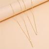 Simple Crystal Geometric Gold Pendant Necklace Set for Women Charms Fashion Square Rhinestone Female Vintage Jewelry